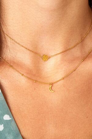 Minimalistische Halskette offener Mond Gold Edelstahl h5 Bild2